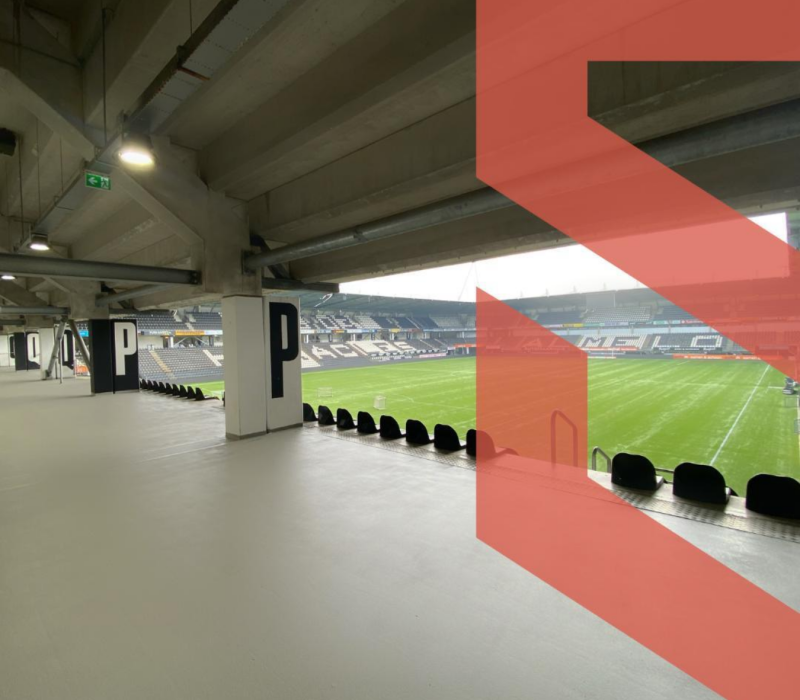 Snel uithardend antislip vloersysteem voor omloop Heracles Almelo