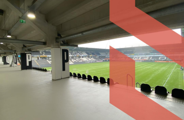 Snel uithardend antislip vloersysteem voor omloop Heracles Almelo