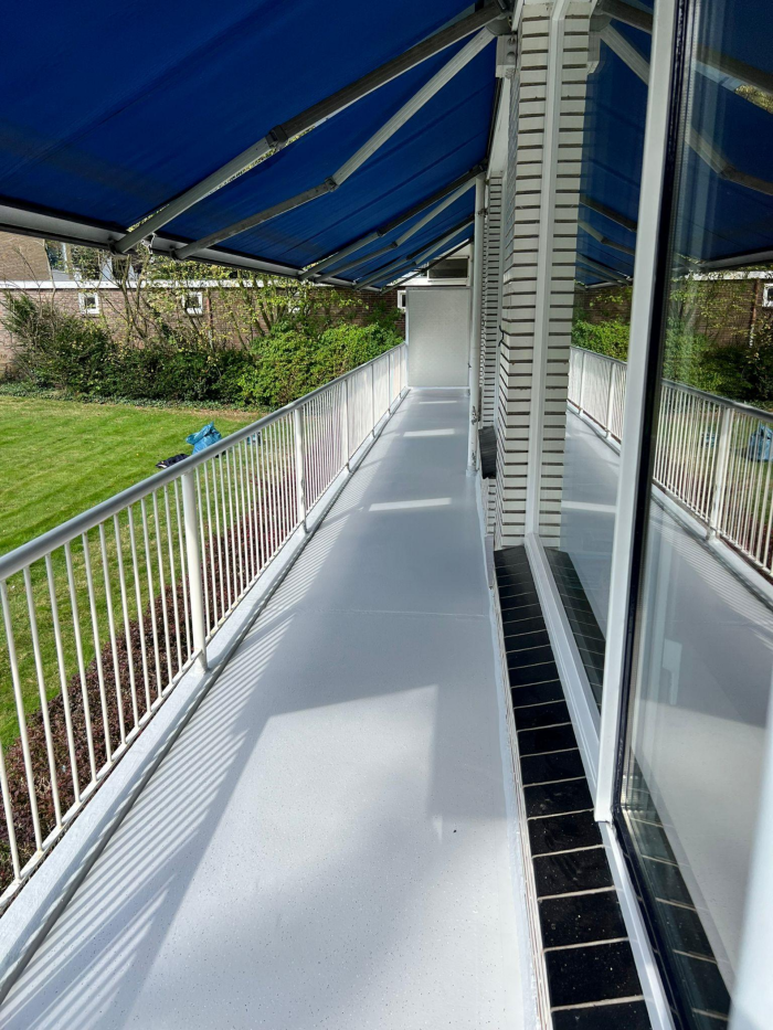 Renovatie balkonvloeren in Bussum met Triflex