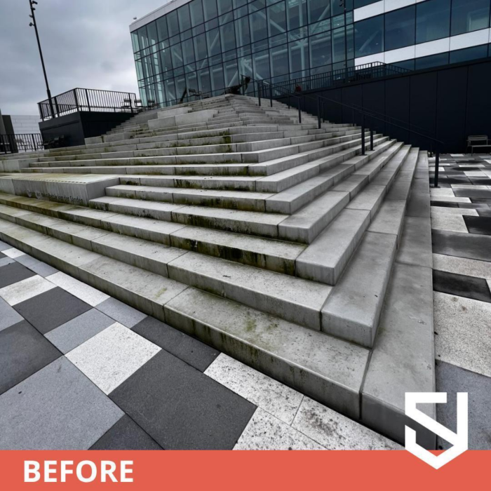 Renovatie betontrappen ASML Veldhoven met Triflex